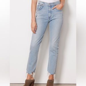 Agolde Merrel Mid-Rise Straight Leg Jean in Ashtray NWT